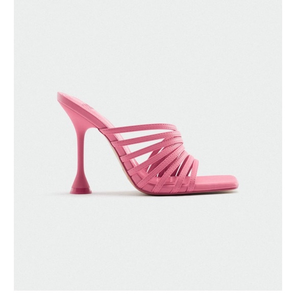Zara Shoes Zara High Heeled Strappy Sandals In Pink Poshmark